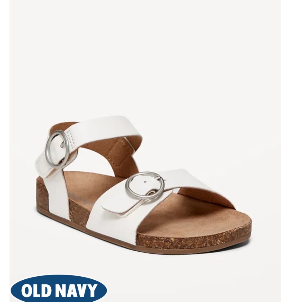 Old Navy White Sandals with Metallic Accents
